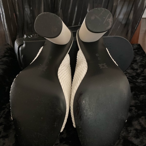 BCBGeneration - eggshell, special-occasion, textured, high-heeled sandals. - Picture 5 of 6